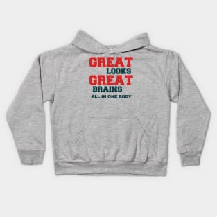 GREAT LOOKS GREAT BRAINS Kids Hoodie